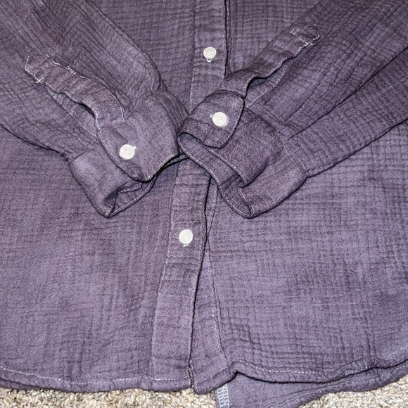 Lucky Brand Women's Cotton Split Back Gauze Texture Button Front Shirt size M - Picture 6 of 10